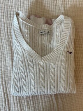 Hollister Vintage Y2K White Knit Sweater